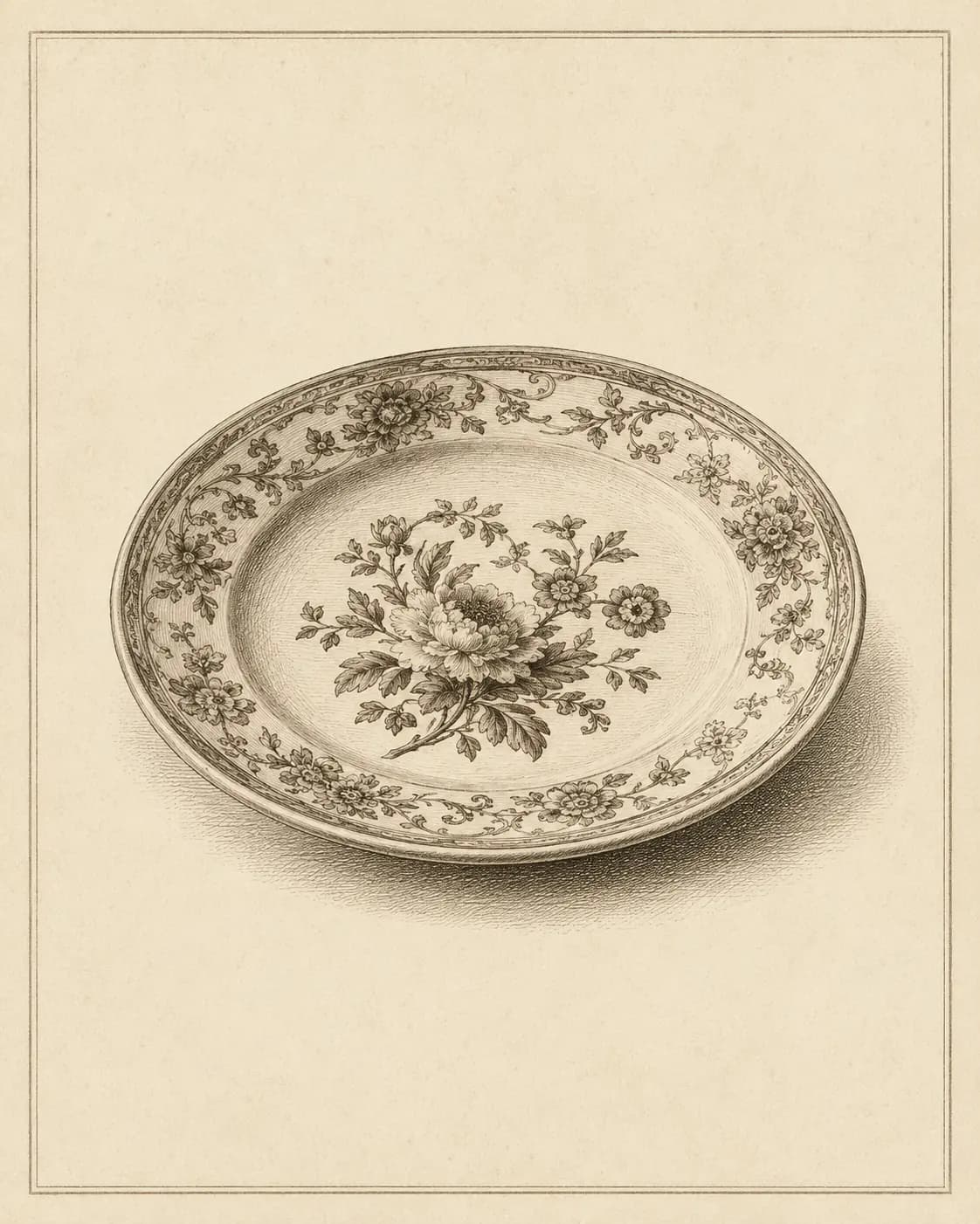 จ จาน (cho chan) — Thai consonant meaning 'plate', engraved specimen plate