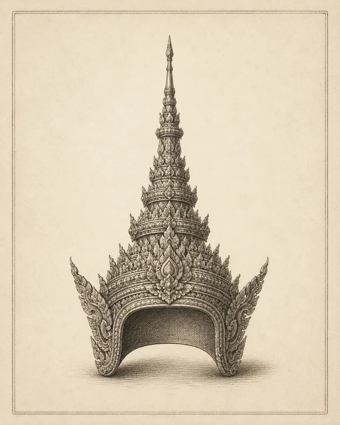 ฎ ชฎา (do chada) — Thai consonant meaning 'headdress', engraved specimen plate