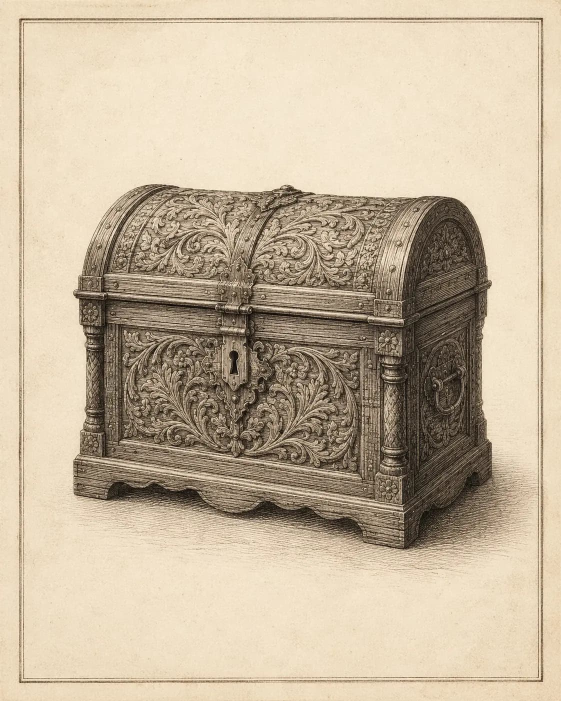 ห หีบ (ho hip) — Thai consonant meaning 'chest', engraved specimen plate