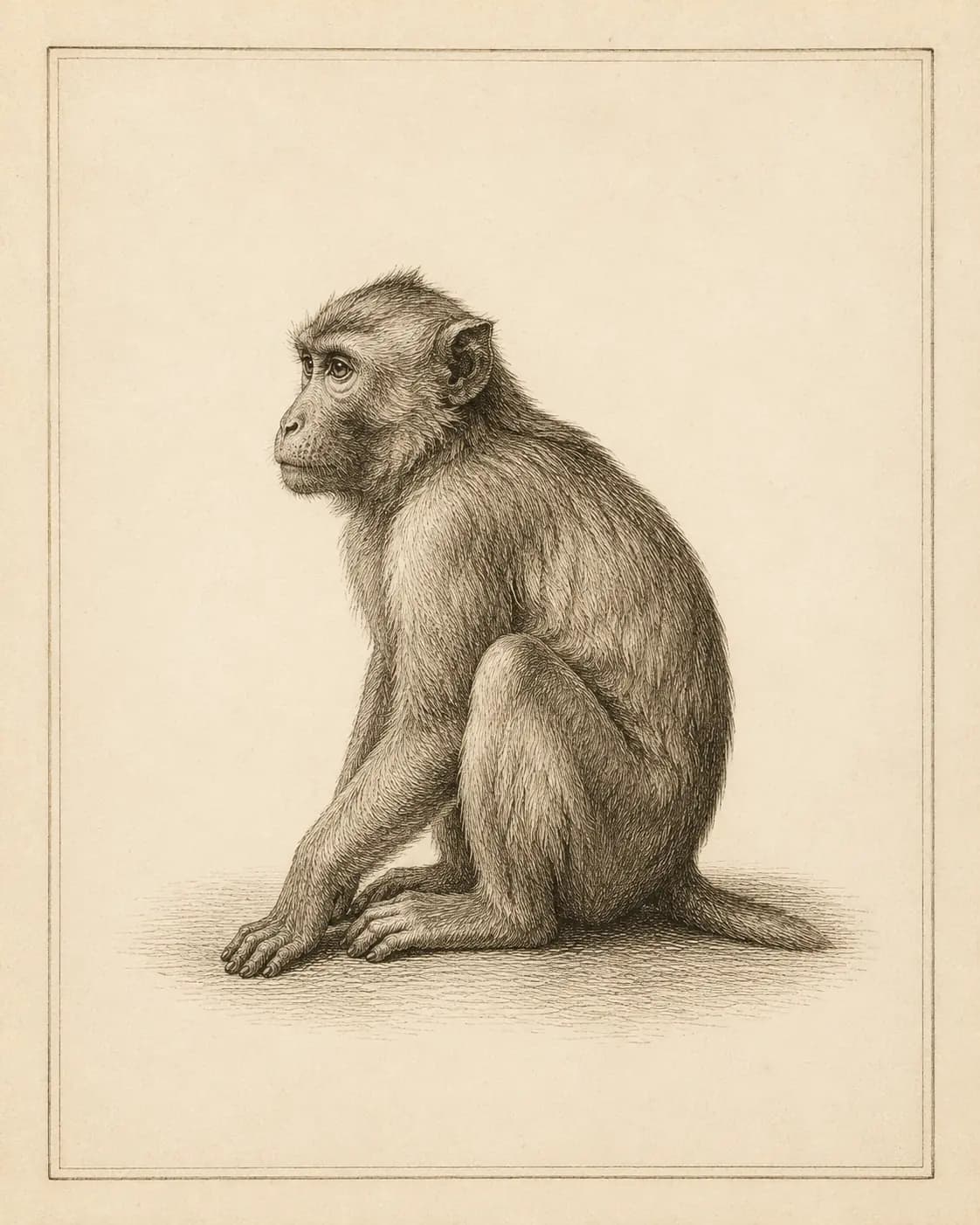 ล ลิง (lo ling) — Thai consonant meaning 'monkey', engraved specimen plate