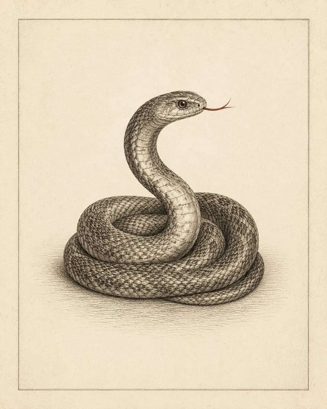 ง งู (ngo ngu) — Thai consonant meaning 'snake', engraved specimen plate