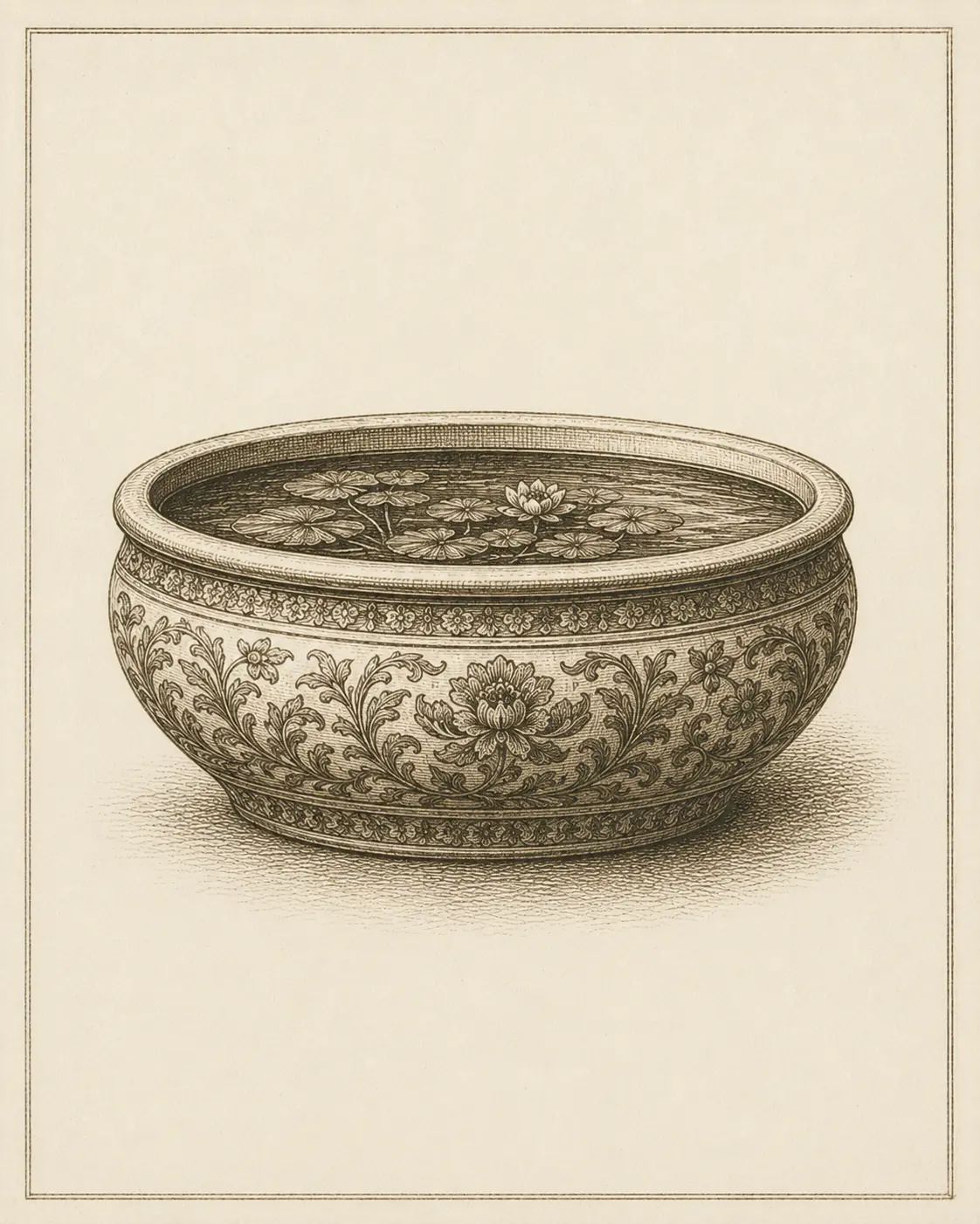อ อ่าง (o ang) — Thai consonant meaning 'basin', engraved specimen plate