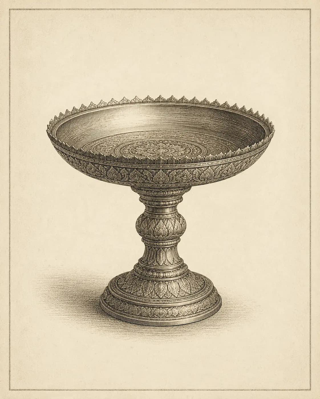 พ พาน (pho phan) — Thai consonant meaning 'tray', engraved specimen plate