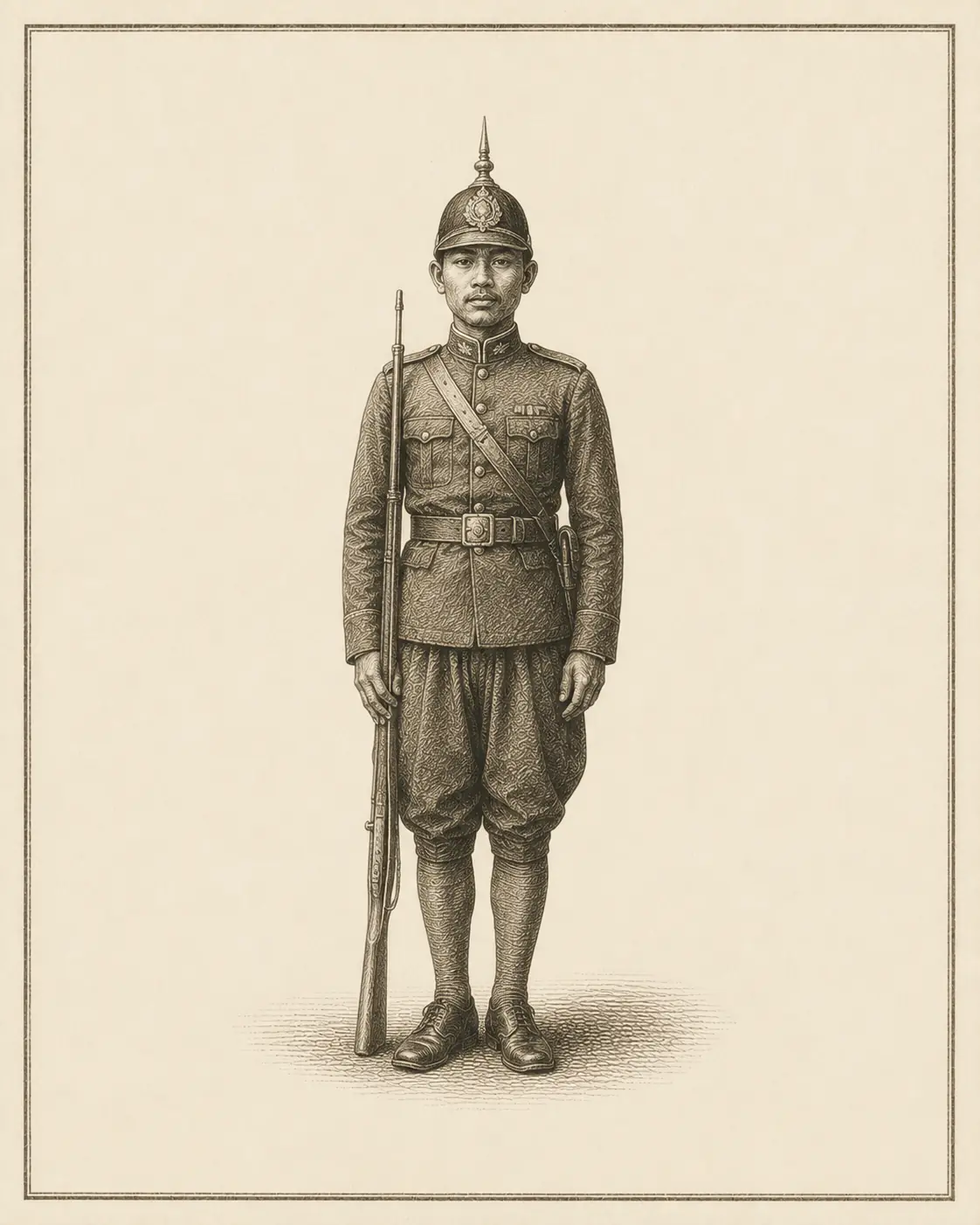 ท ทหาร (tho thahan) — Thai consonant meaning 'soldier', engraved specimen plate