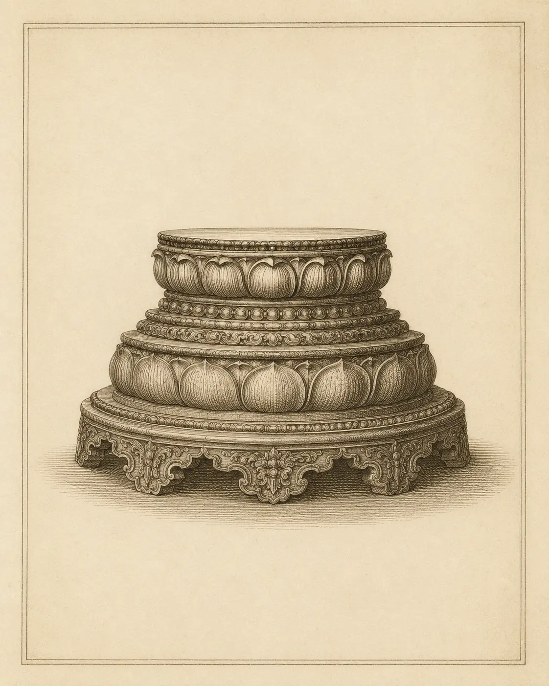 ฐ ฐาน (tho than) — Thai consonant meaning 'pedestal', engraved specimen plate