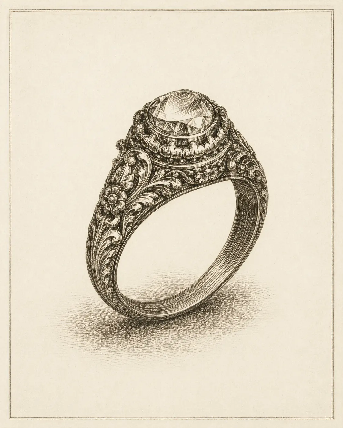ว แหวน (wo waen) — Thai consonant meaning 'ring', engraved specimen plate